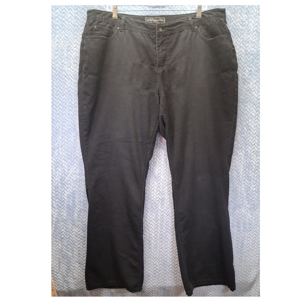 Cato Premium Contemporary Black Straight Leg Pants Womens 18W Stretch Cotton